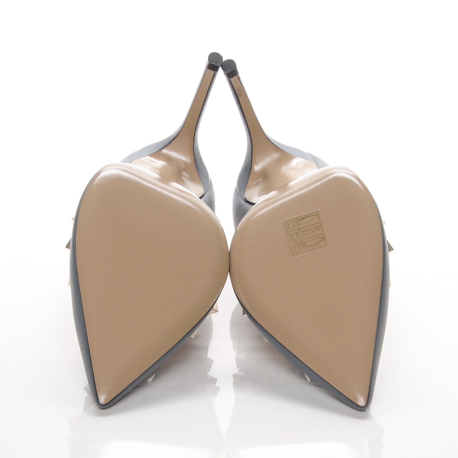 Valentino Garavani Nappa Rockstud 100mm Pumps 37.5 Stone Poudre 5 of 7