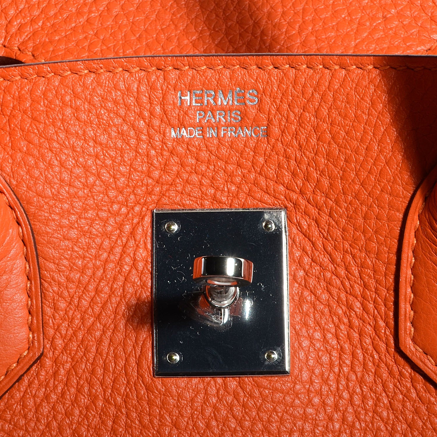 Hermes Taurillon Clemence Birkin 35 Feu Orange 29 of 29