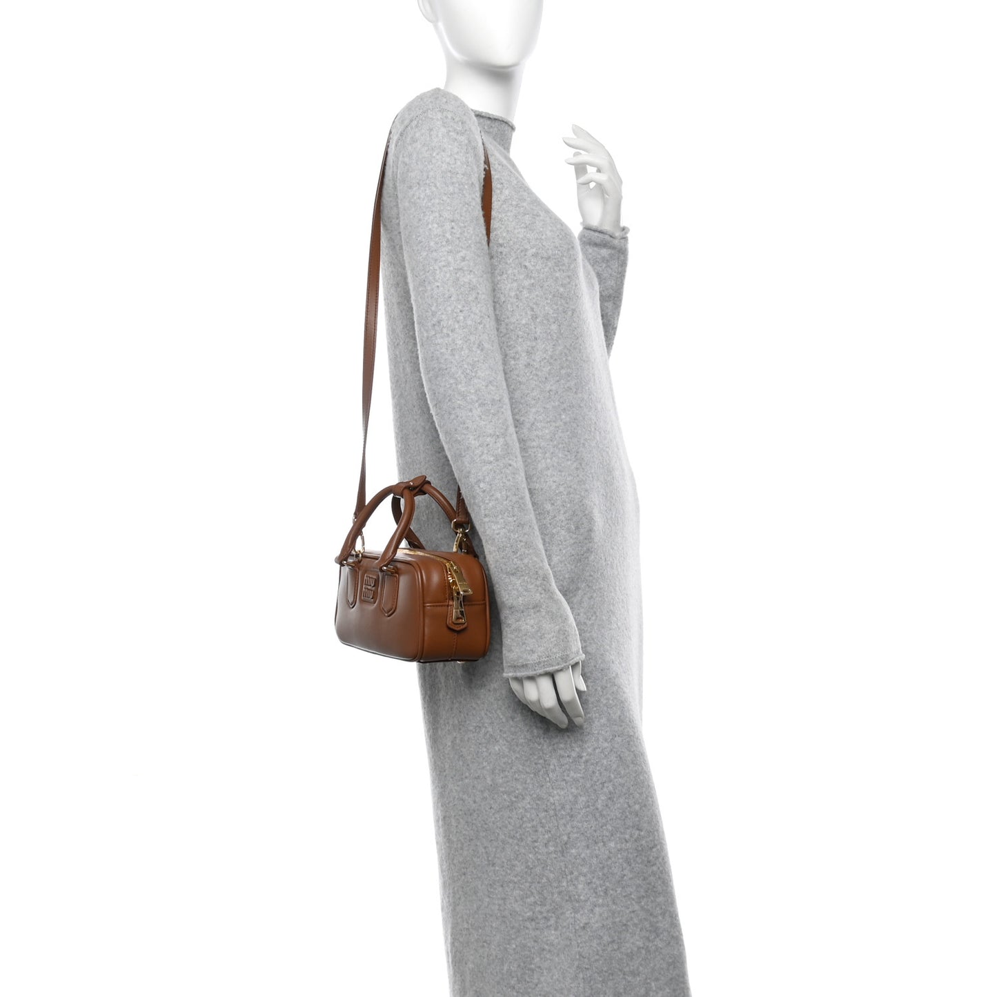 Calfskin Regular Arcadie Top Handle Bag Cognac