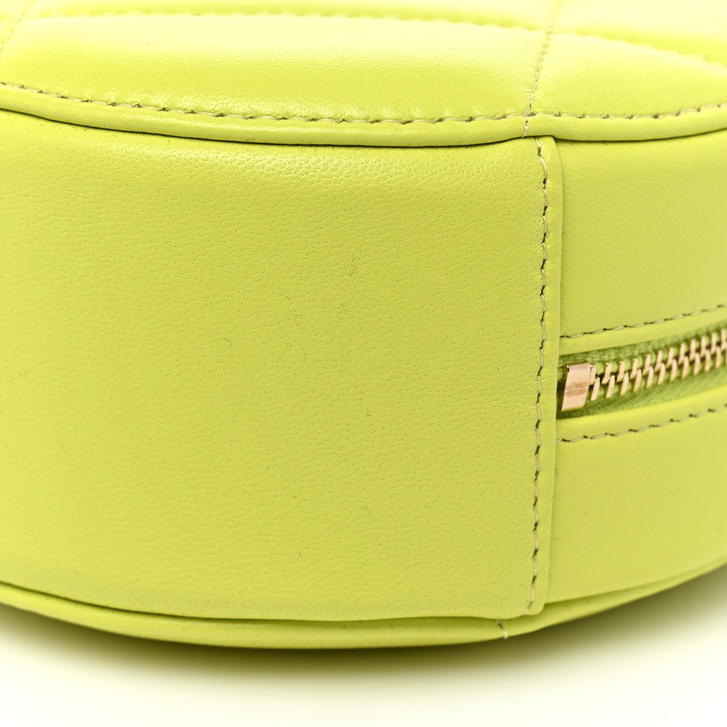 Lambskin Quilted Chanel 19 Round Clutch With Chain Yellow