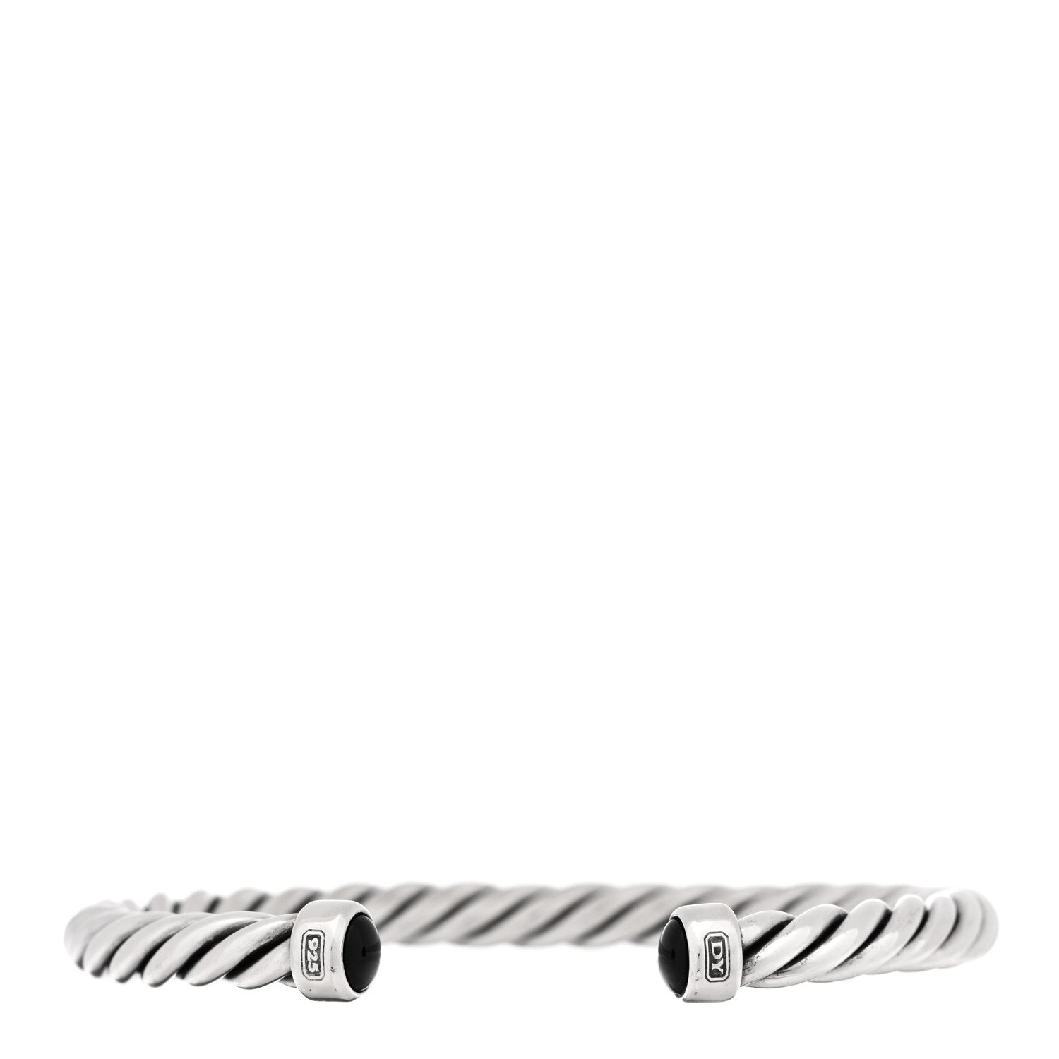 David Yurman Sterling Silver Onyx 6mm Cable Classic Cuff Bracelet 1 of 3