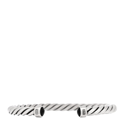 David Yurman Sterling Silver Onyx 6mm Cable Classic Cuff Bracelet 1 of 3