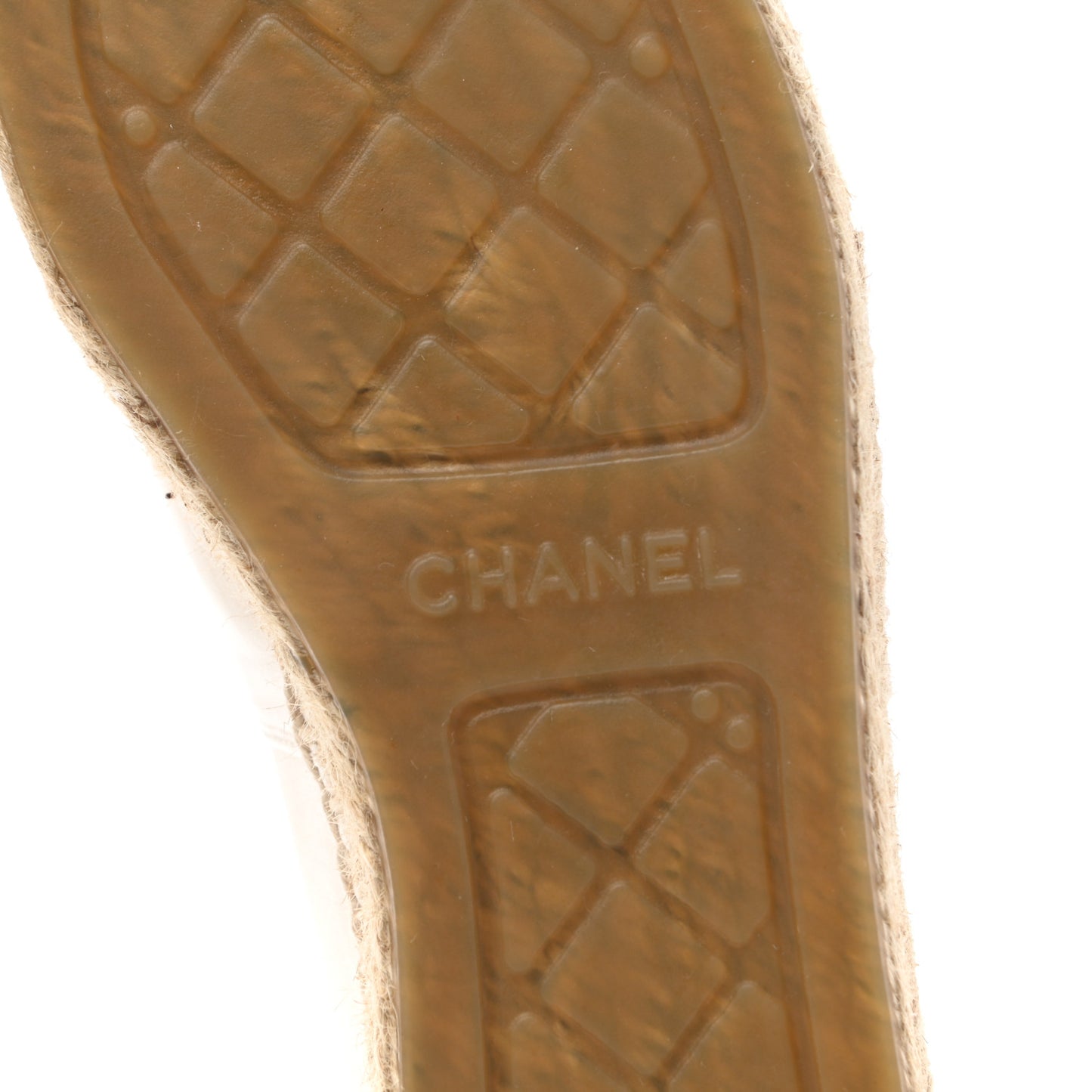 Lambskin CC Espadrilles 38 White Black