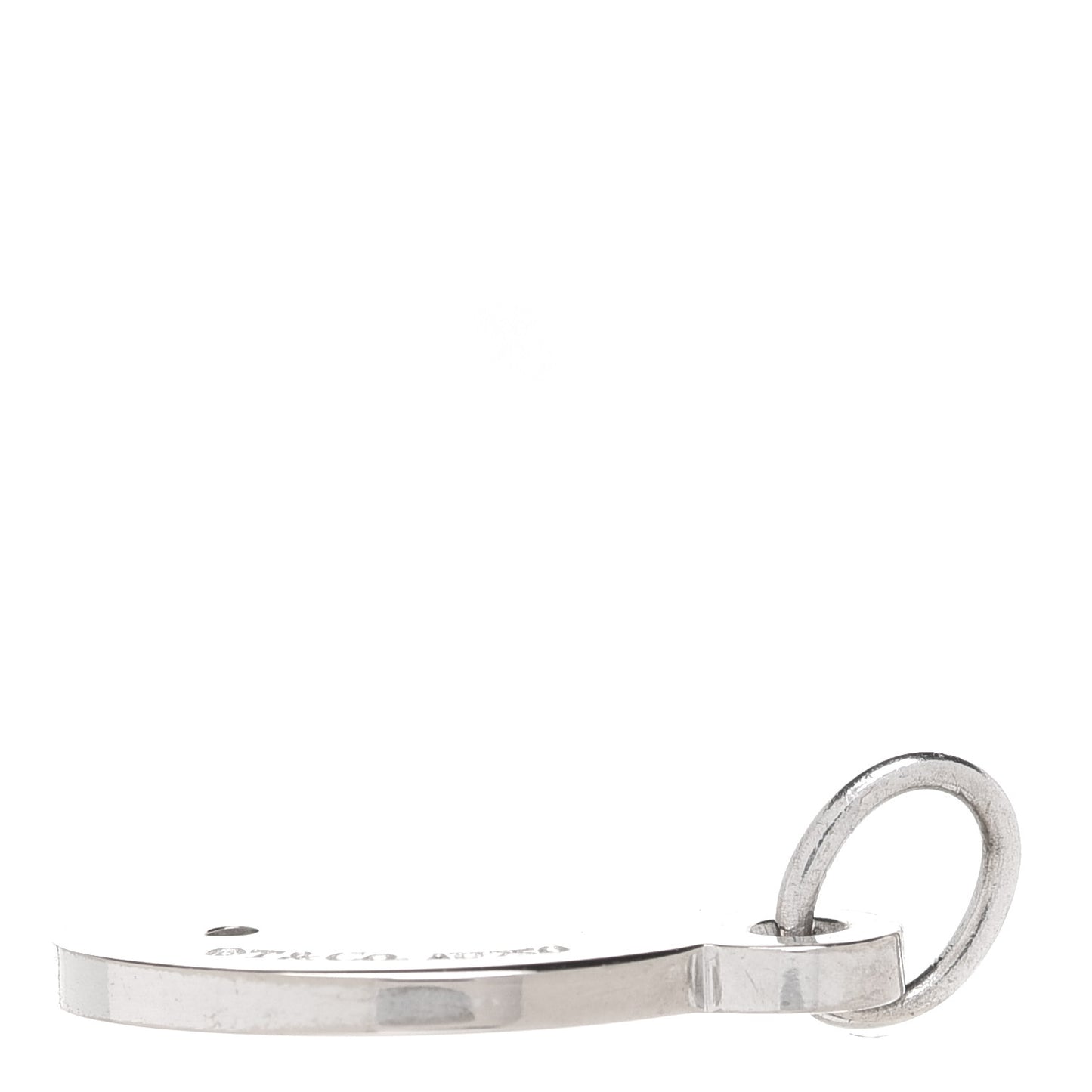 18K White Gold Garnet Oval Tag Charm