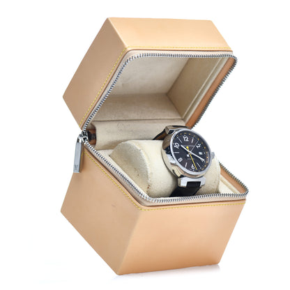 Louis Vuitton Stainless Steel Alligator 39mm Tambour GMT Automatic Watch Brown 5 of 5