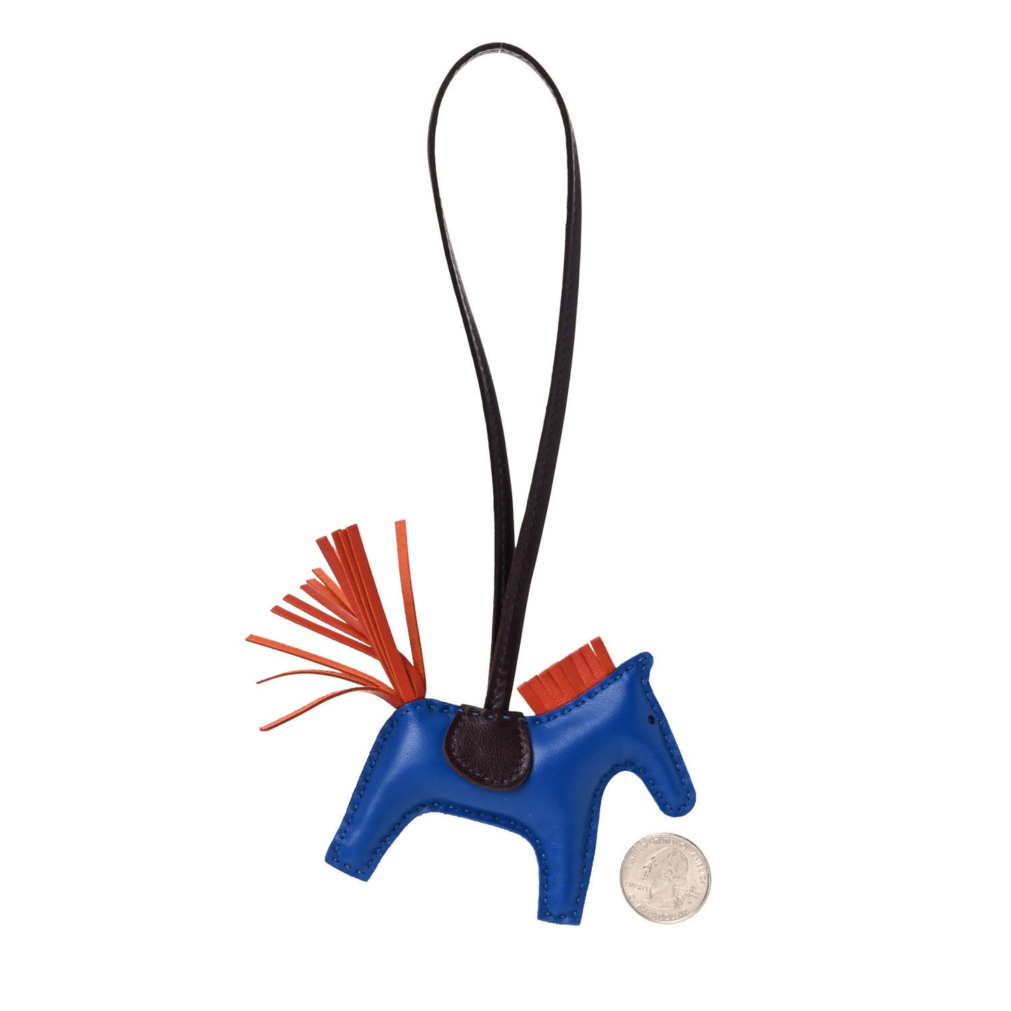 Milo Lambskin Grigri Rodeo Horse Bag Charm PM Bleu France Cornaline Rouge Sellier