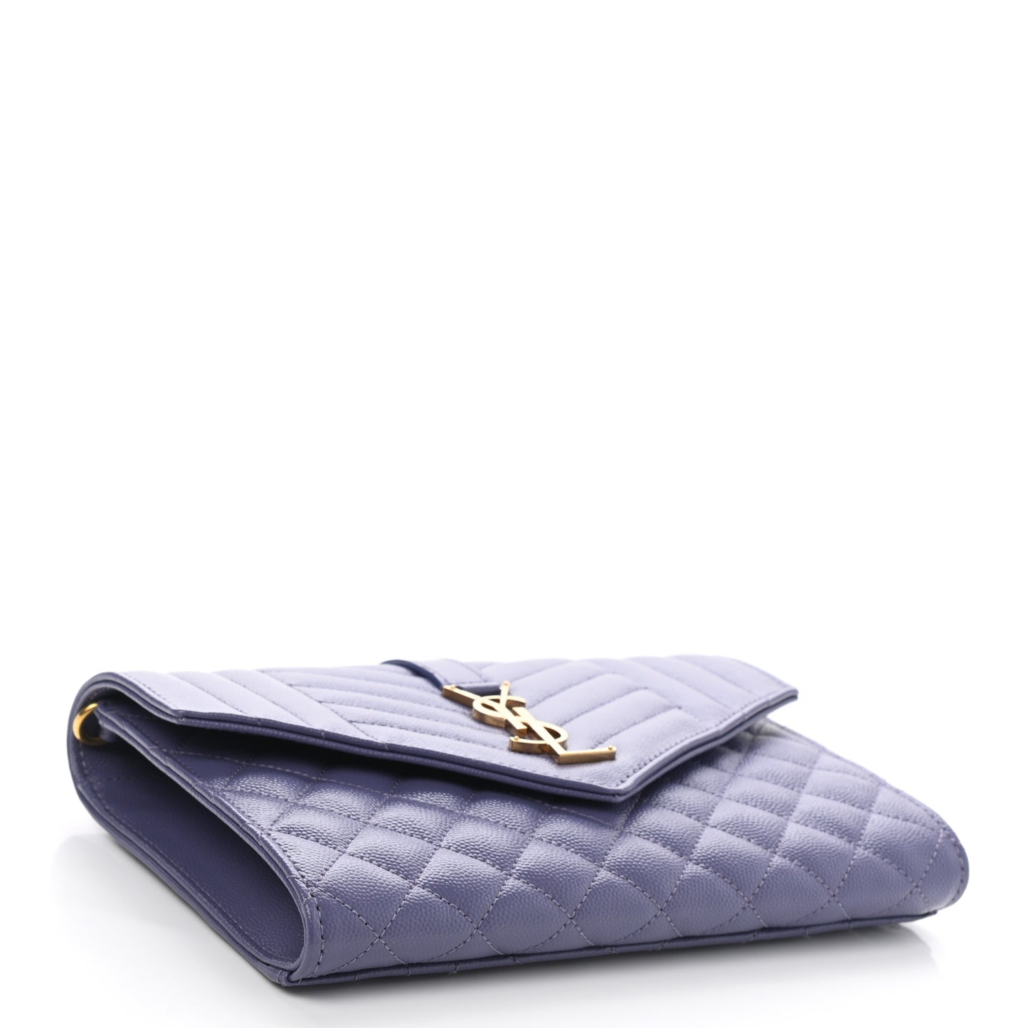 Grain De Poudre Textured Mixed Matelasse Triquilt Monogram Clutch Dark Wisteria