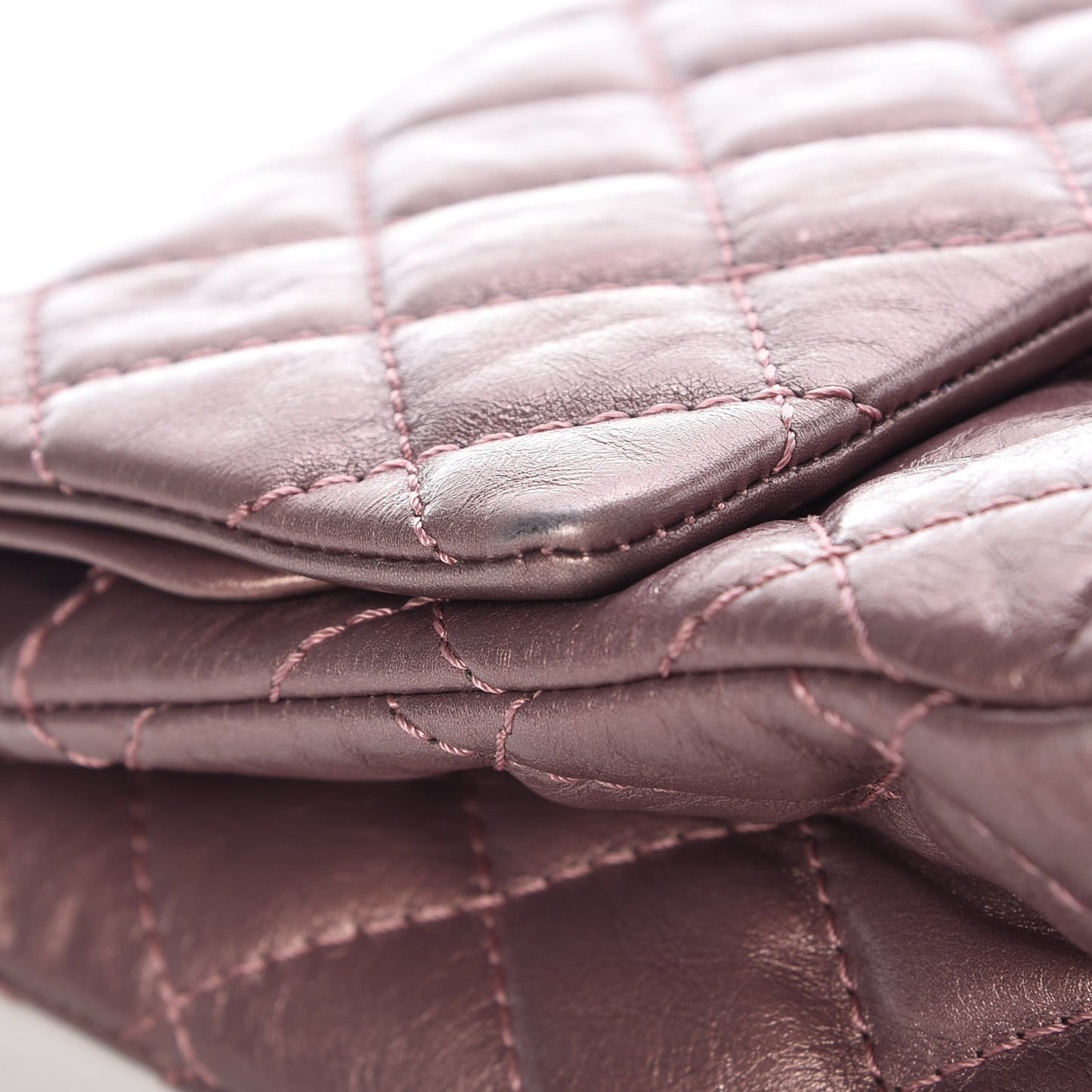 Metallic Aged Calfskin Quilted 2.55 Reissue 226 Flap Rose Fonce