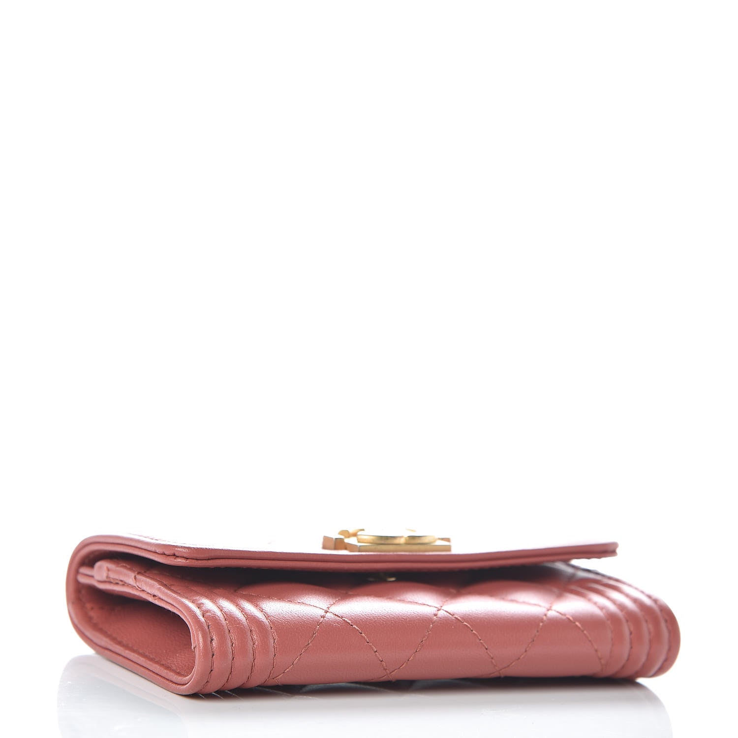 Chanel Lambskin Quilted Boy Card Holder Wallet Rosewood 4 of 11