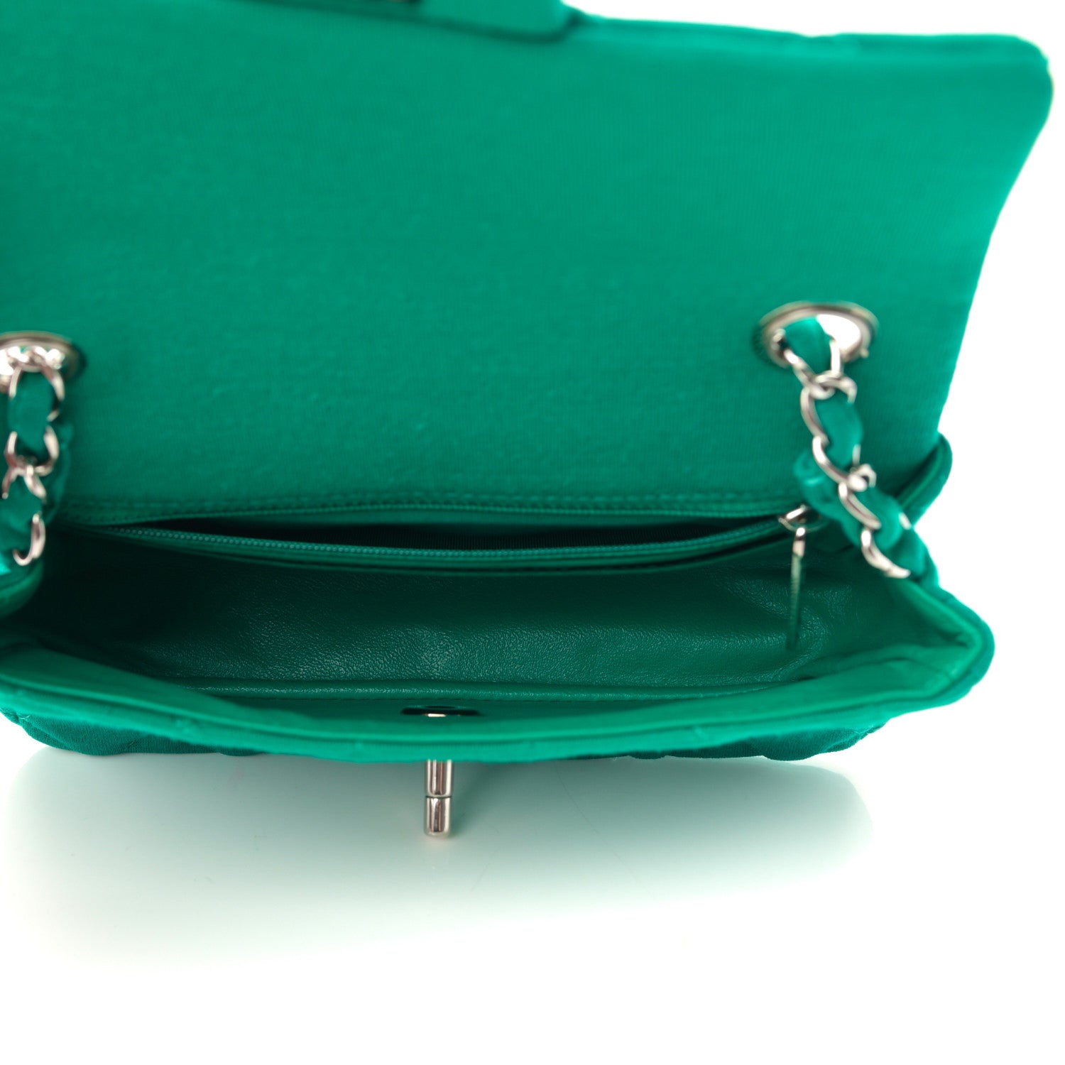 Chanel Jersey Quilted Mini Rectangular Flap Green 5 of 17