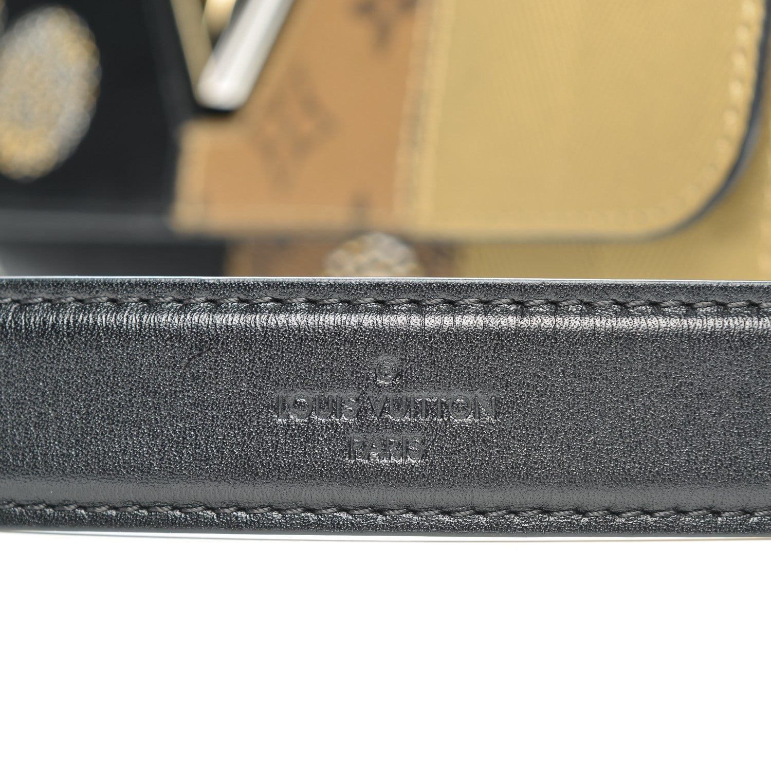 Louis Vuitton Calfskin Reverse Monogram Studded Twist Shoulder Bag MM Black Gold 7 of 9