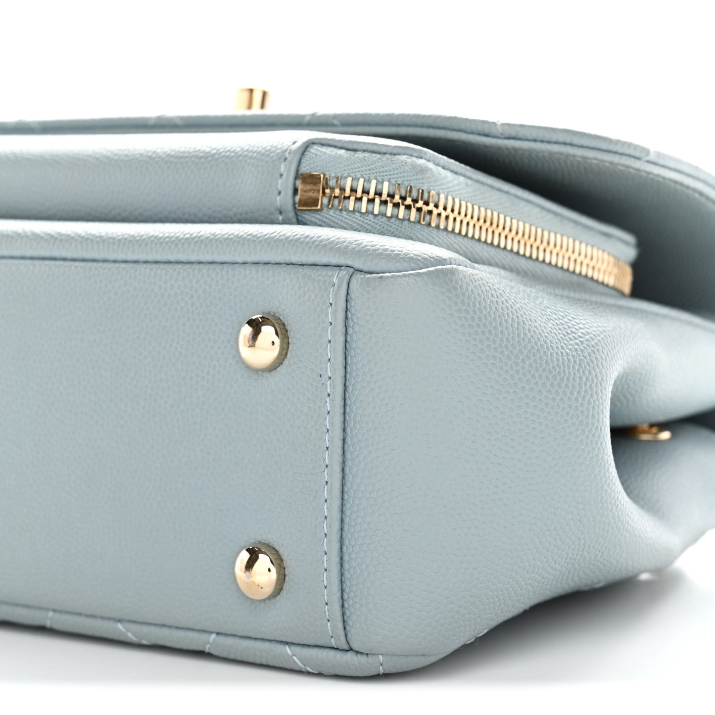 Caviar Quilted Small Business Affinity Flap Light Blue