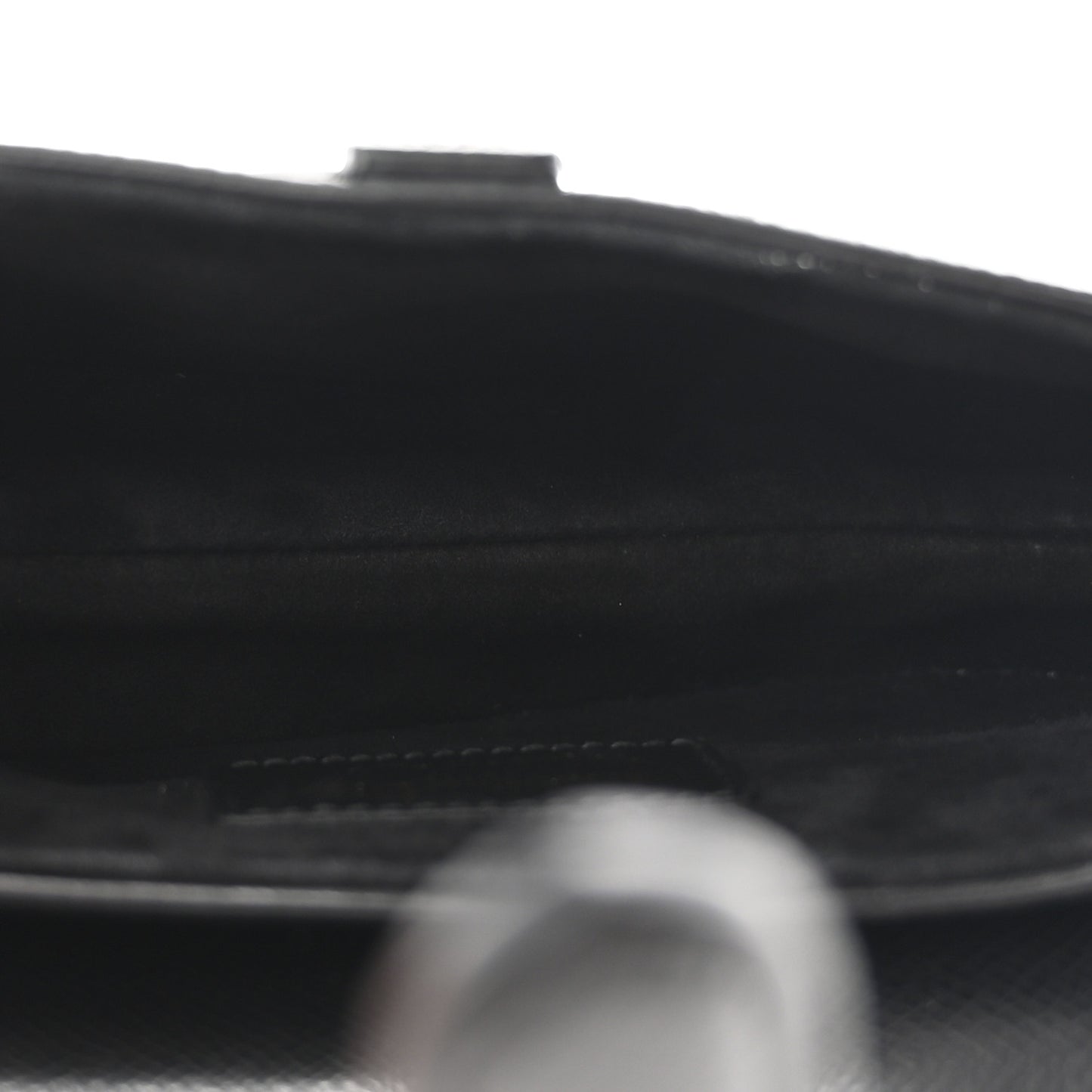Grained Calfskin Mini Saddle Bag With Strap Black