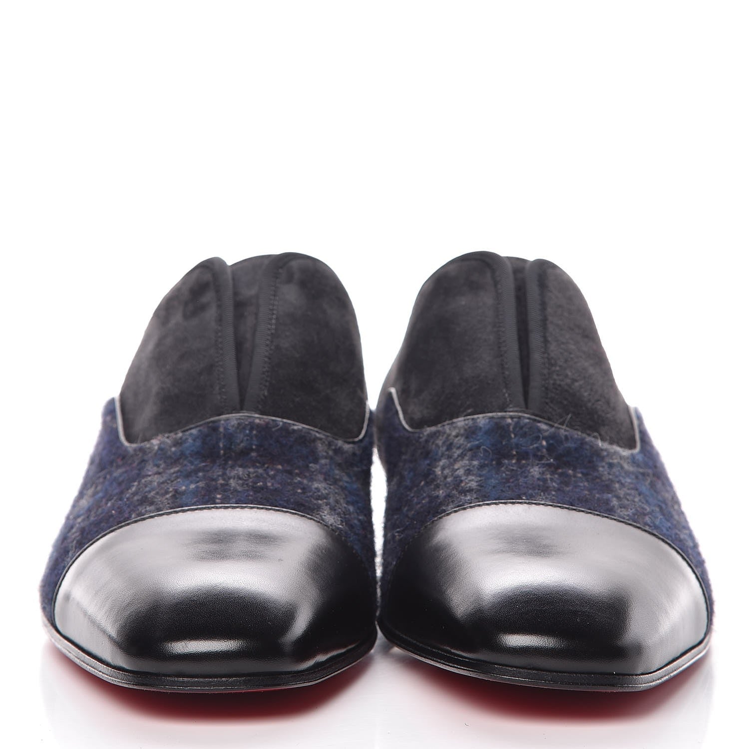 Christian Louboutin Mens Suede Wool Alpha Male Flat Loafers 42 Black 2 of 7