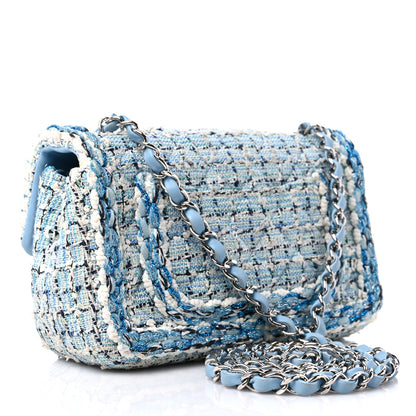 Chanel Tweed Braid Mini Flap Blue White Navy 3 of 12