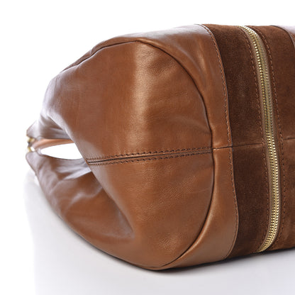 Jimmy Choo Calfskin Suede Mandah Shoulder Bag Brown 5 of 13