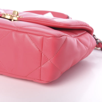 Chanel Shiny Goatskin Quilted Medium 19 Flap Dark Pink 10 of 10