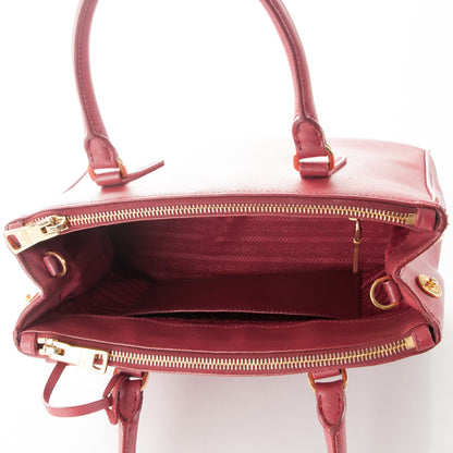 Prada Saffiano Mini Galleria Double Zip Tote Fuoco 5 of 8