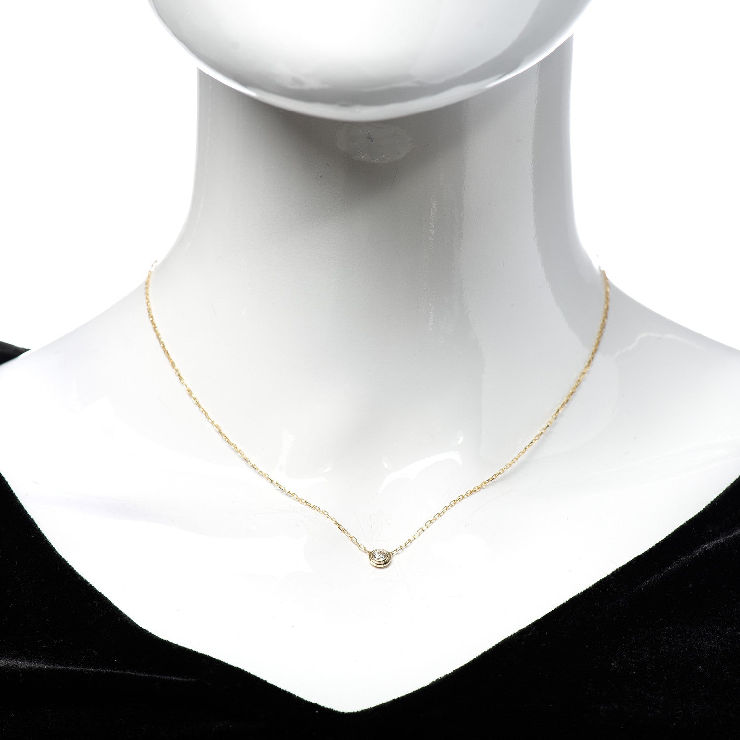 Cartier 18K Yellow Gold Diamond LM D'Amour Pendant Necklace 2 of 5