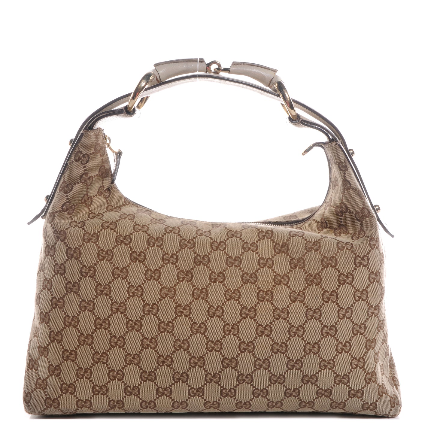 Monogram Medium Horsebit Chain Hobo Off White