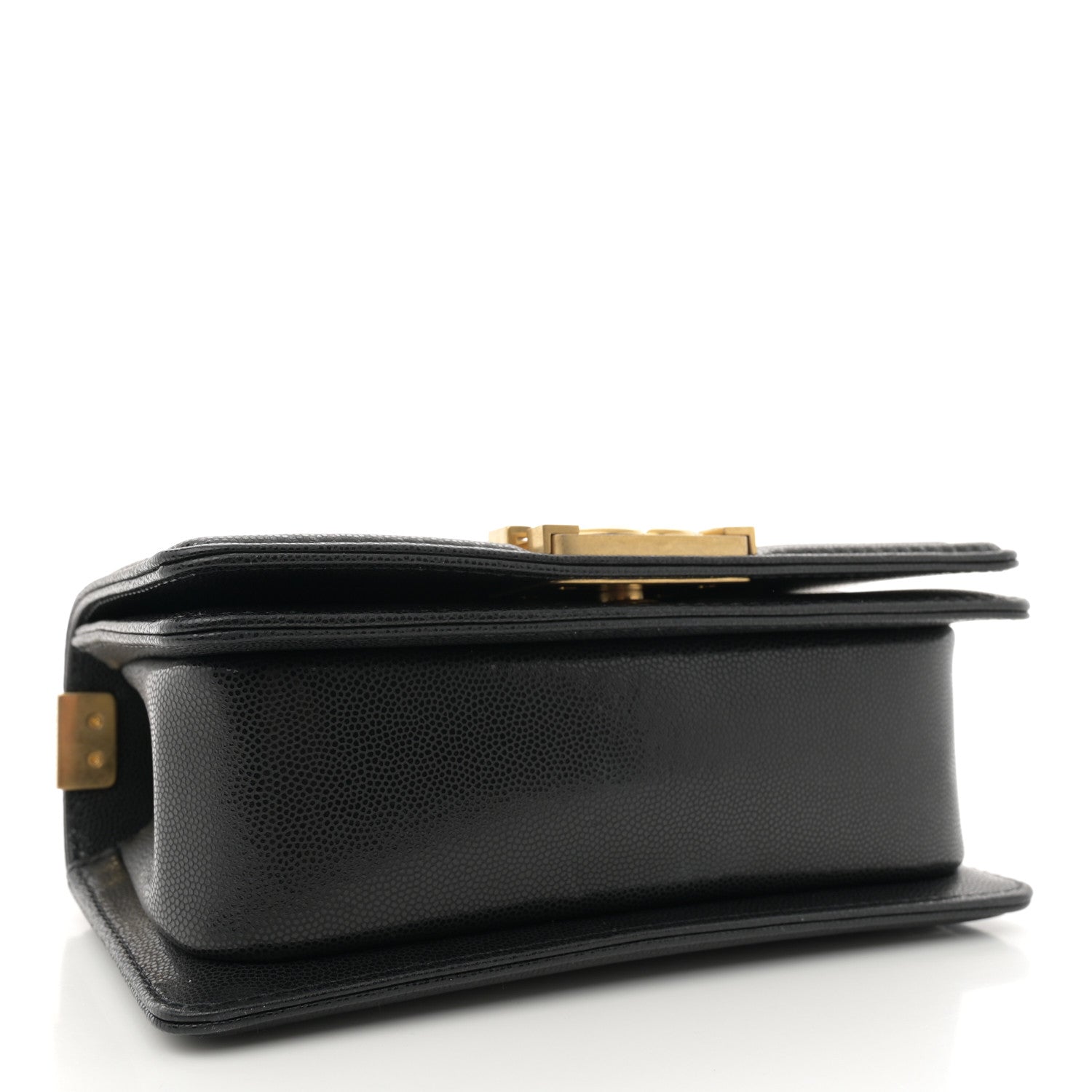 Chanel Shiny Caviar Quilted Small Top Handle Boy Flap Black 4 of 11