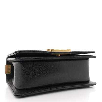 Chanel Shiny Caviar Quilted Small Top Handle Boy Flap Black 4 of 11