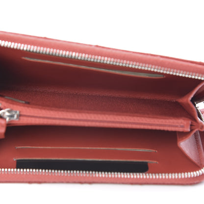 Chanel Caviar Quilted Medium Zip Around Wallet Red 5 of 11