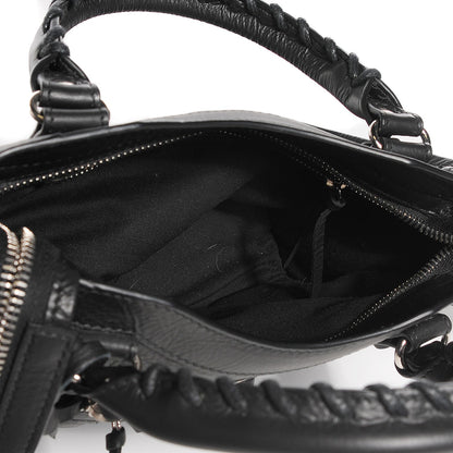 Balenciaga Matte Goatskin Rubber Covered Classic Hardware Mini City Black 5 of 12