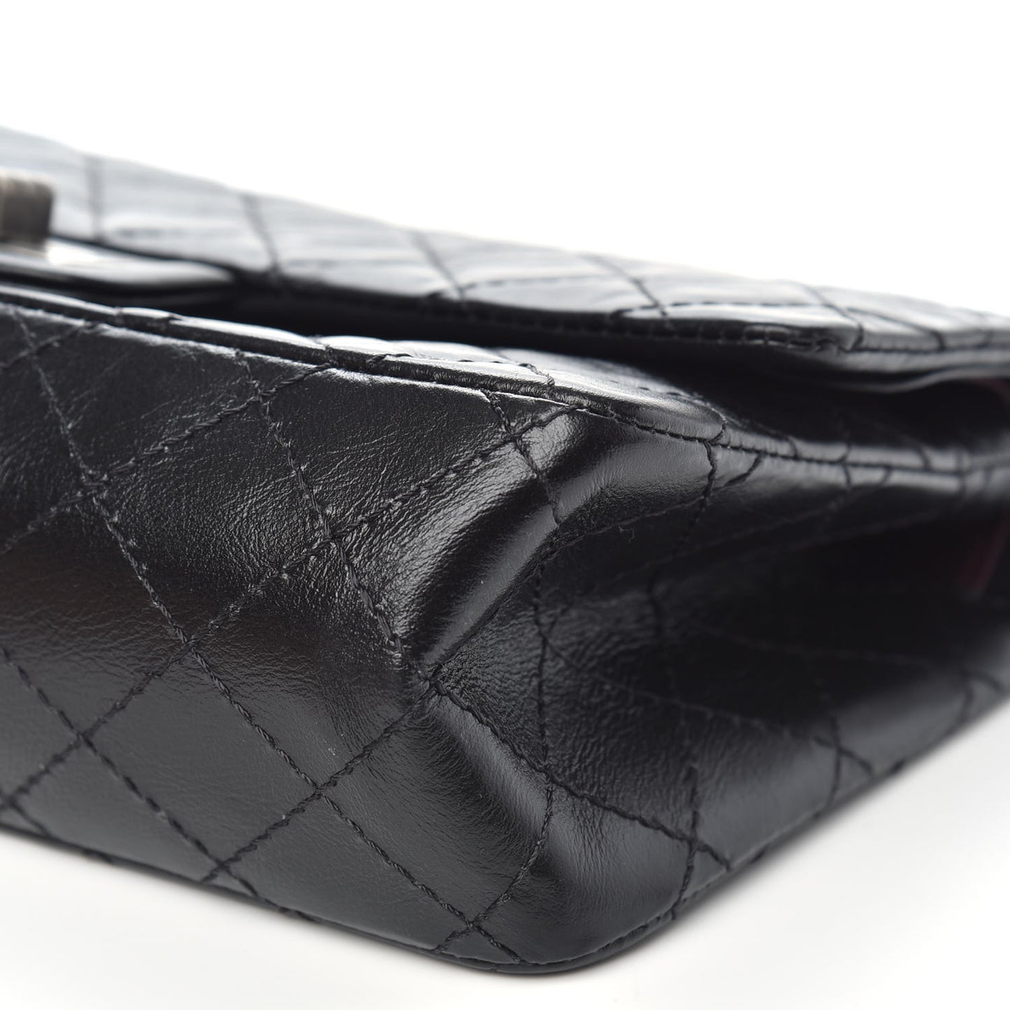 Aged Calfskin Quilted 2.55 Reissue 225 Flap Black
