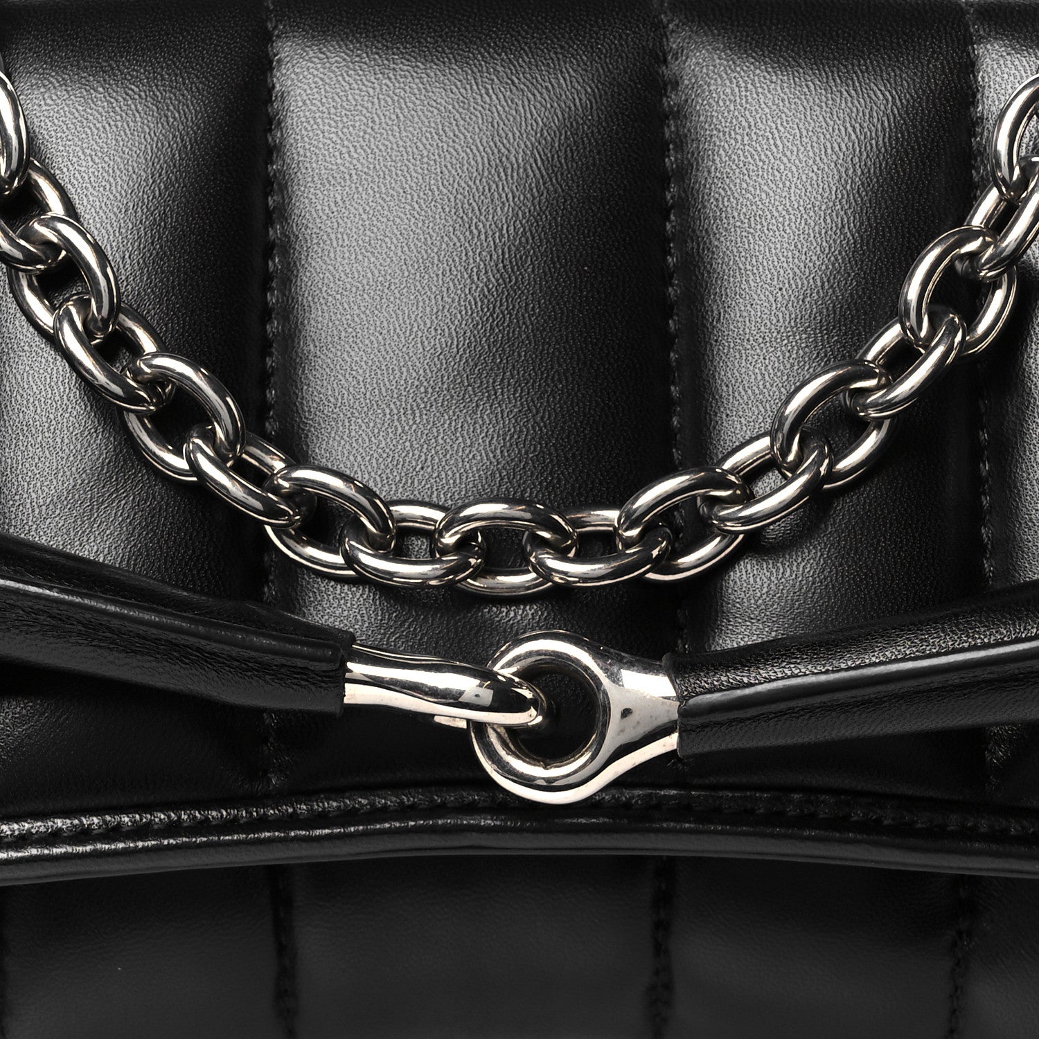 Gucci Nappa Vertical Matelasse Medium Maxi Horsebit Chain Shoulder Bag Black 9 of 11