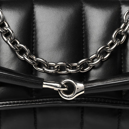 Gucci Nappa Vertical Matelasse Medium Maxi Horsebit Chain Shoulder Bag Black 9 of 11
