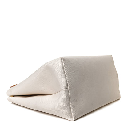 Celine Canvas Calfskin Logo Print Small Horizontal Cabas Natural Tan 8 of 14