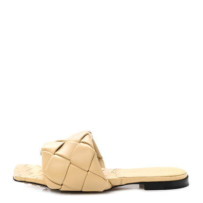 Bottega Veneta Nappa Maxi Intrecciato Lido Flat Sandals 38 Cane Sugar 1 of 9