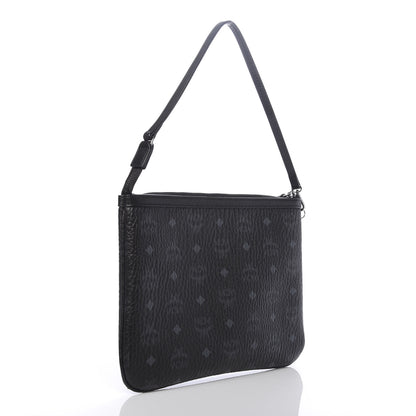 MCM Visetos Liz Shopper Tote Pouch Black 3 of 9
