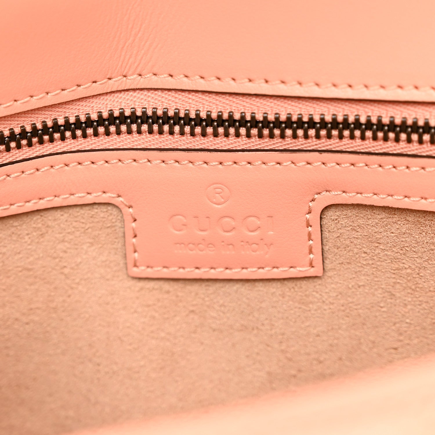 Gucci Calfskin Vertical Ring Matelasse Small GG Marmont Shoulder Bag Peachy Chic 6 of 11