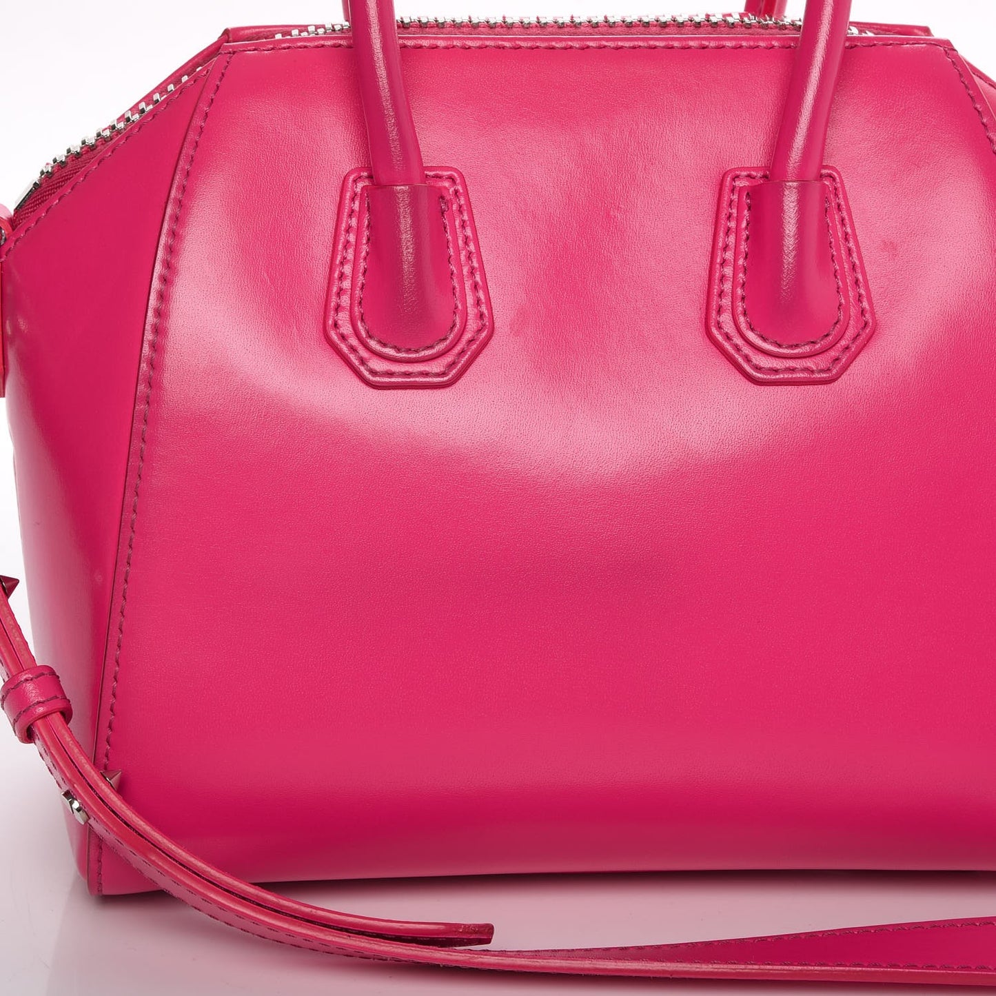Shiny Lord Calfskin Mini Antigona Shocking Pink
