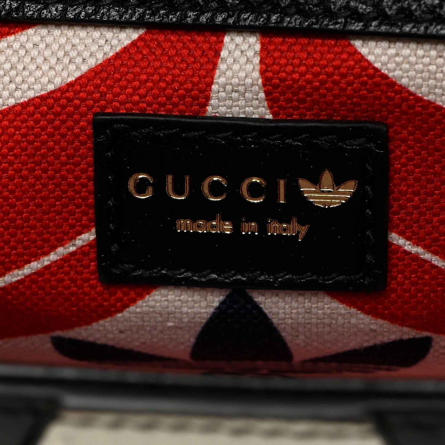 Gucci X ADIDAS Textured Dollar Calfskin Web Small Trefoil Horsebit 1955 Shoulder Bag Black Off White 7 of 10