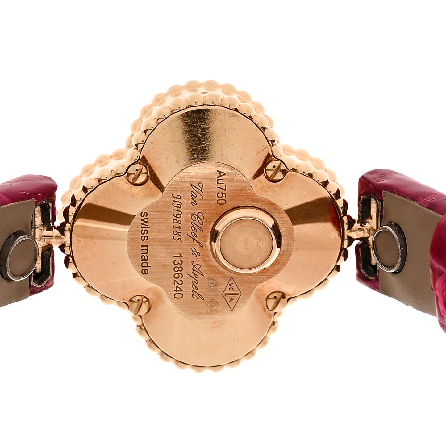 18K Yellow Gold Alligator 23mm Alhambra Quartz Watch