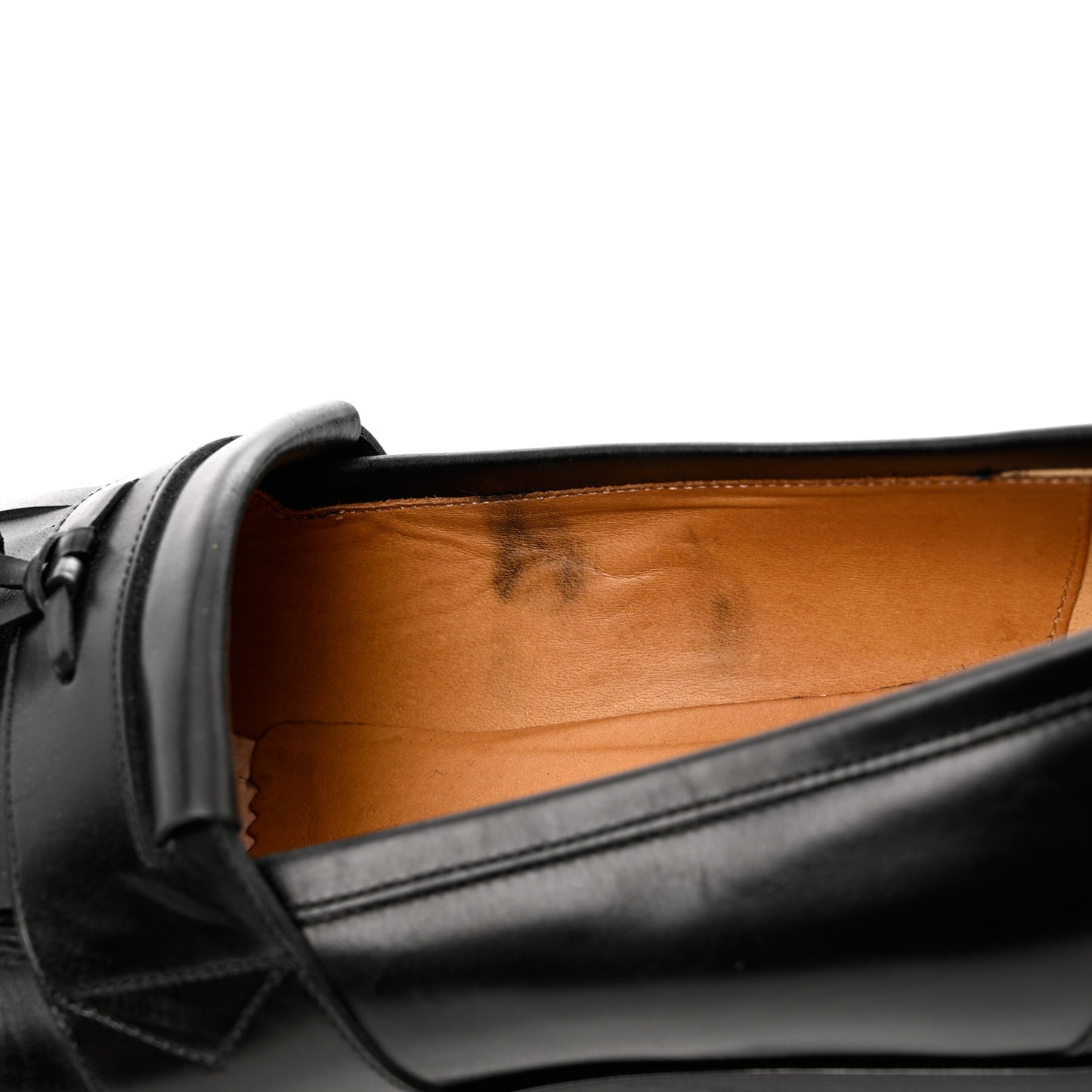 Calfskin Mens Tassel Loafers 8 Black