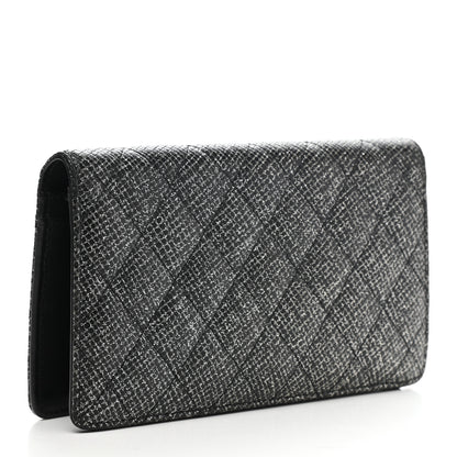 Chanel Glittered Calfskin Quilted Yen Wallet Black 3 of 10