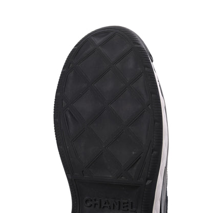 Chanel Fabric Calfskin Suede CC Sneakers 39.5 Black 16 of 20