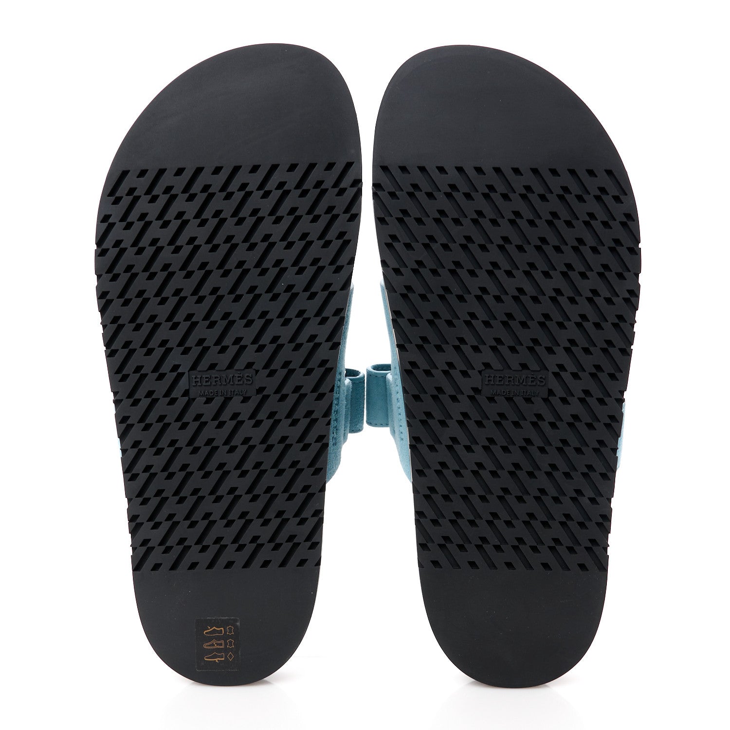 Hermes Suede Goatskin Womens Chypre Sandals 39 Bleu Mineral 5 of 9