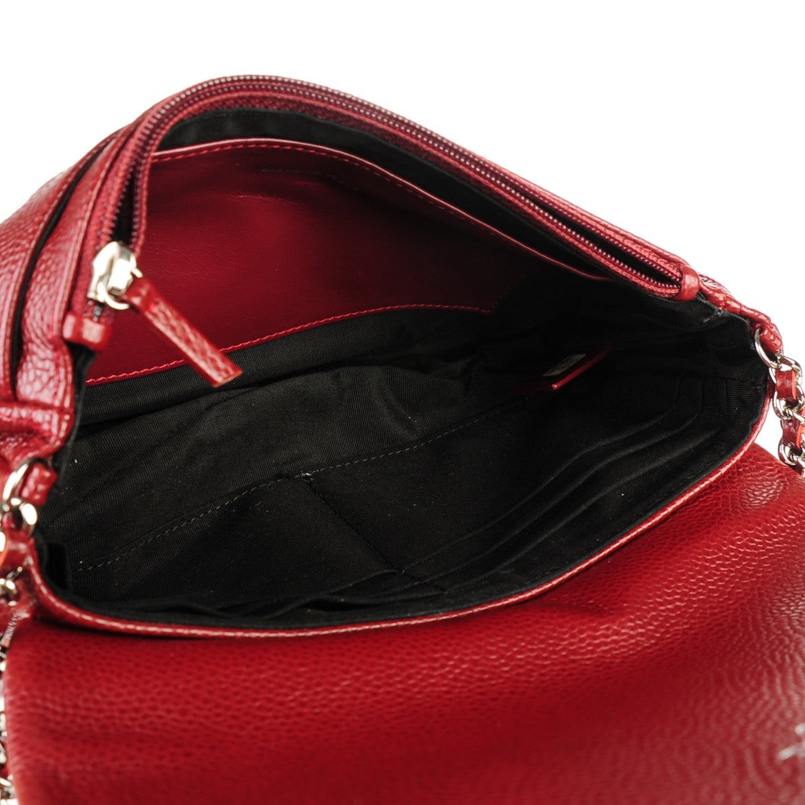 Caviar Half Moon Wallet On Chain WOC Dark Red