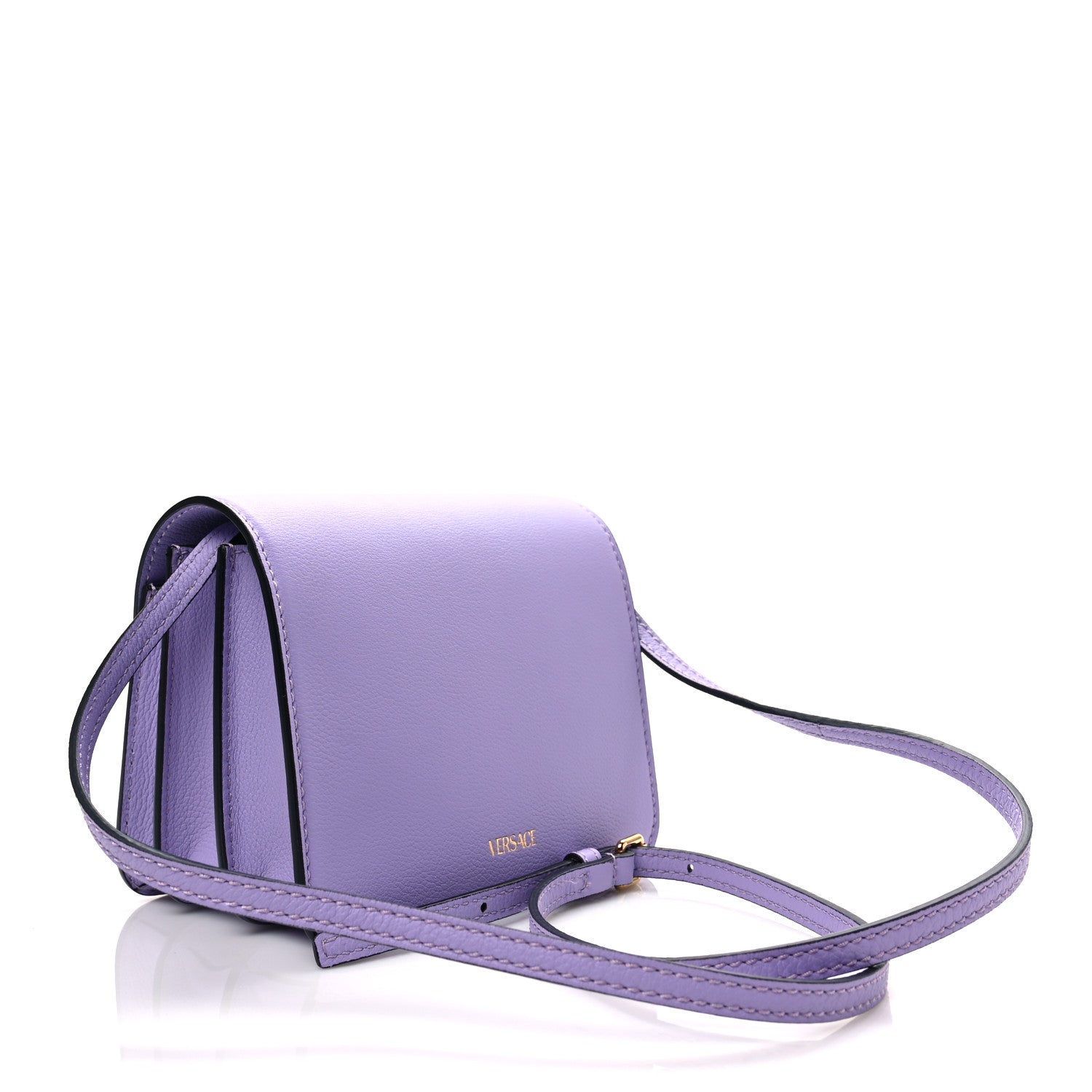 Versace Grained Calfskin La Medusa Shoulder Bag Lilac 2 of 6
