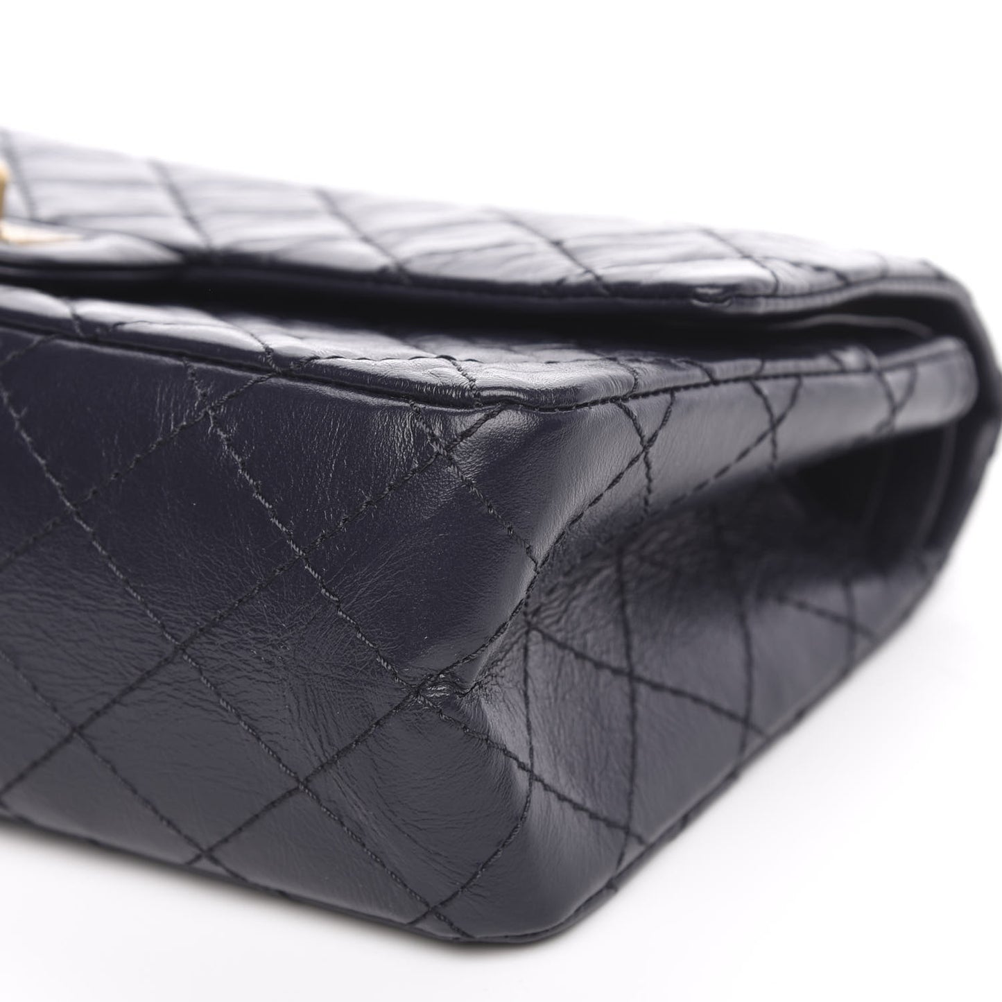 Aged Calfskin Quilted 2.55 Reissue 225 Flap Navy