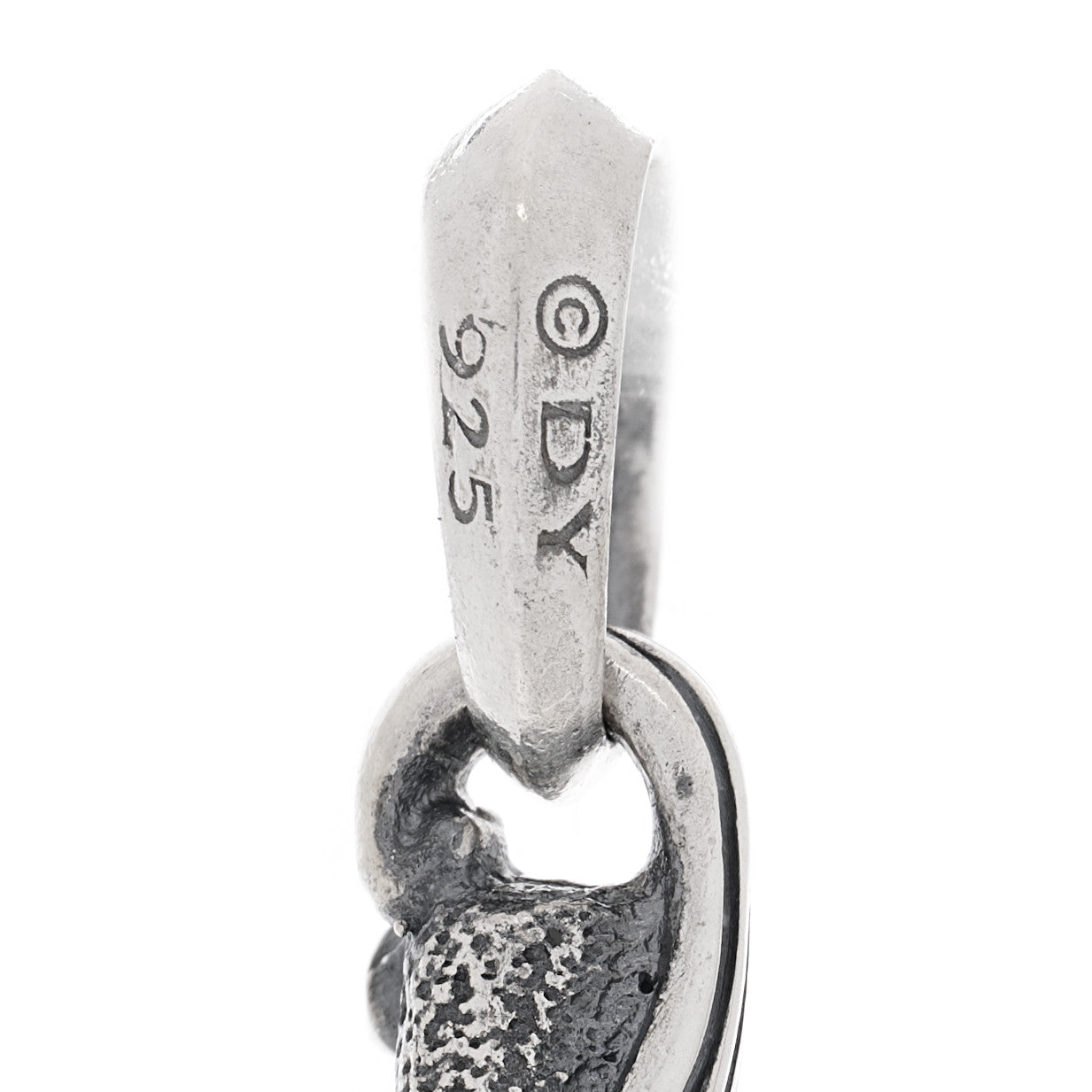 Sterling Silver Black Diamond Waves Dagger Amulet Pendant