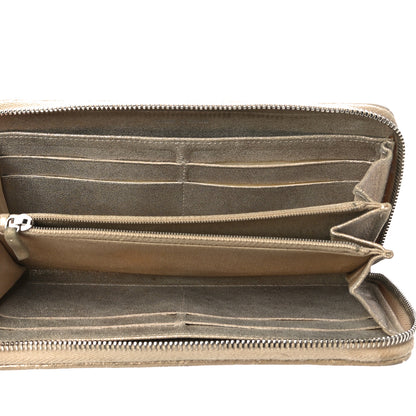 Chanel Metallic Lambskin Quilted Gusset Wallet Gold 5 of 13