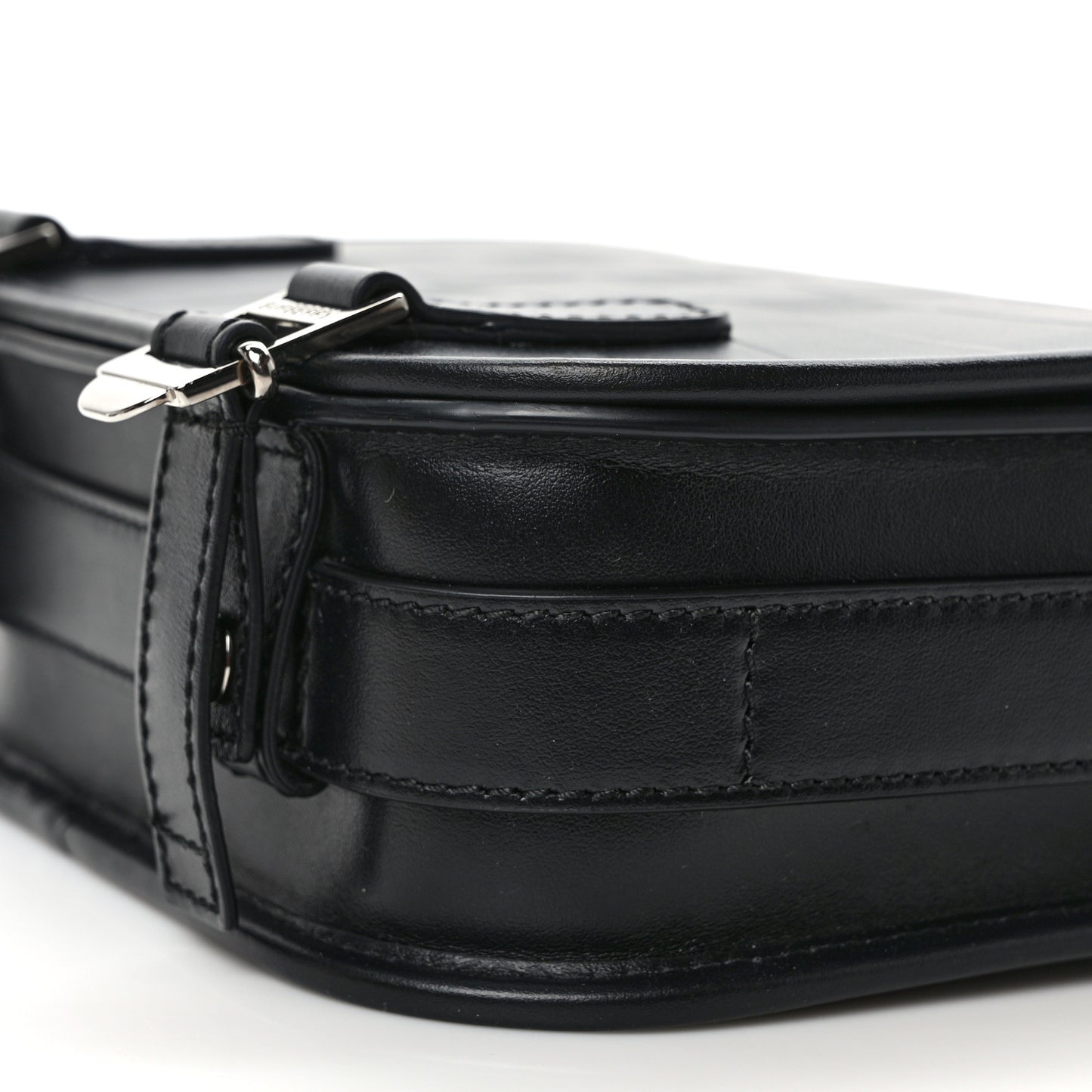 Calfskin Embossed Check Messenger Bag Black