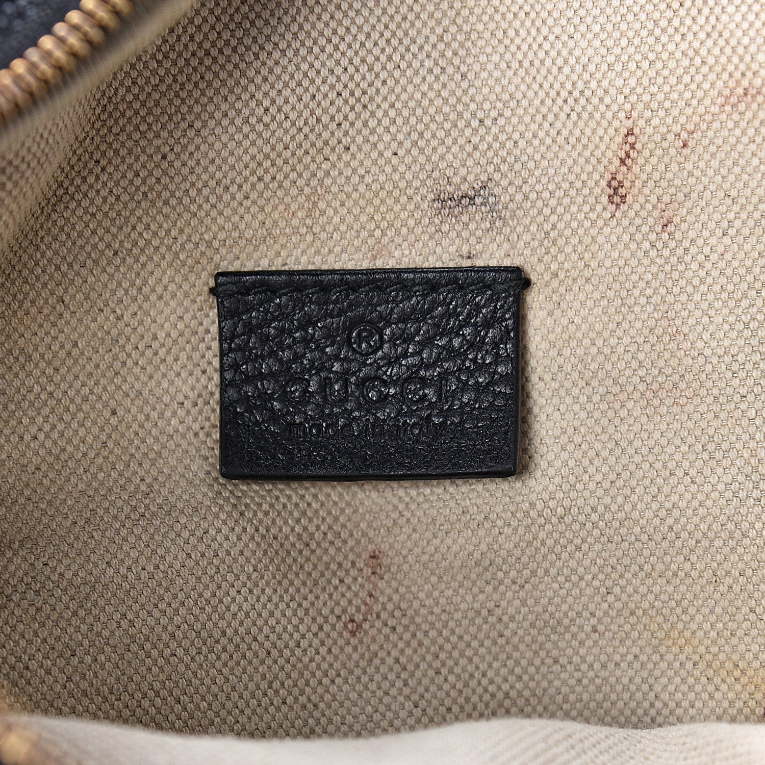 Gucci Grained Calfskin Logo Belt Bag Black 6 of 13