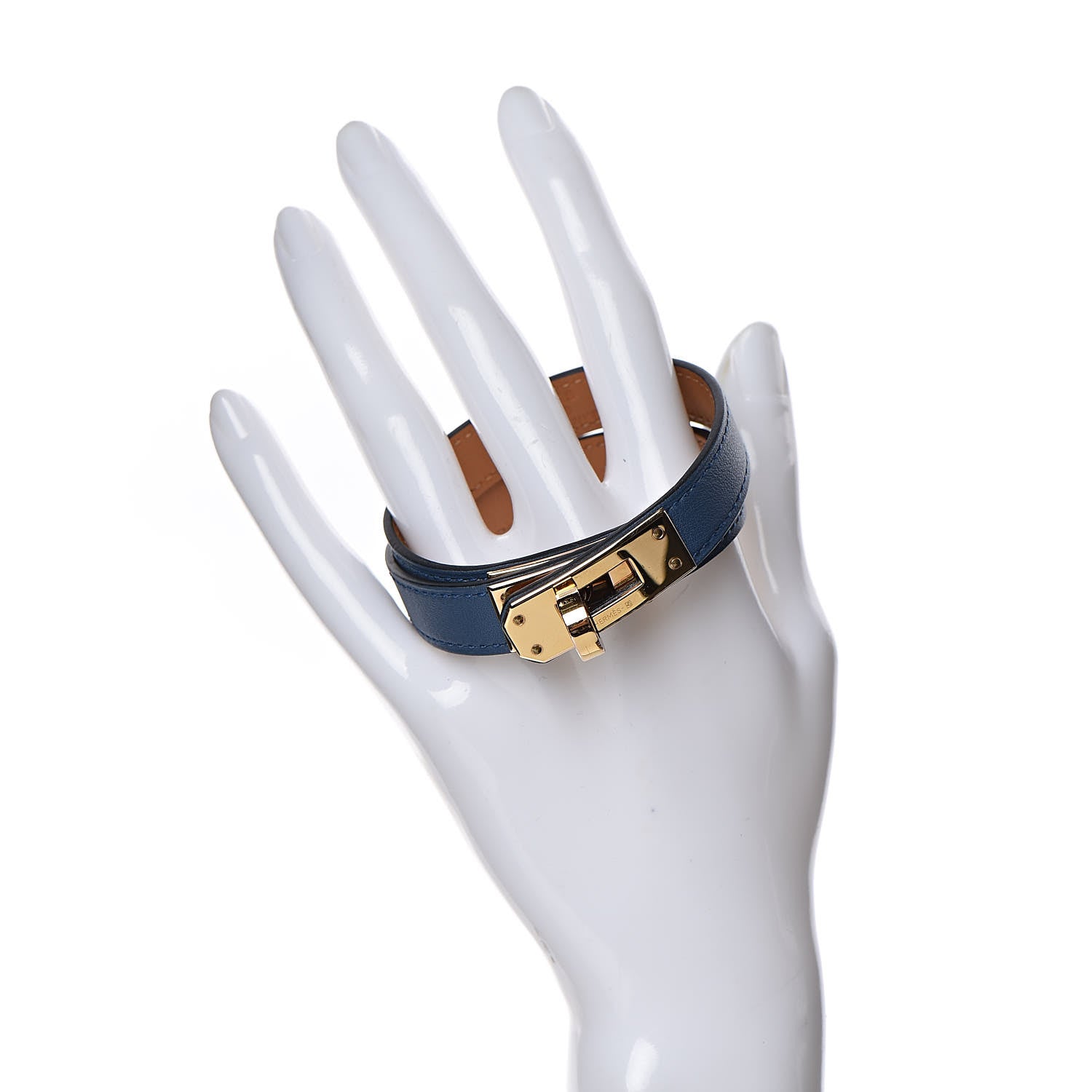 Hermes Swift Kelly Double Tour Bracelet M Bleu Agate 2 of 7